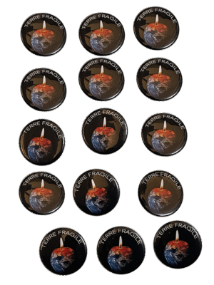 Lot de 15 badges Terre Fragile Incandescence
